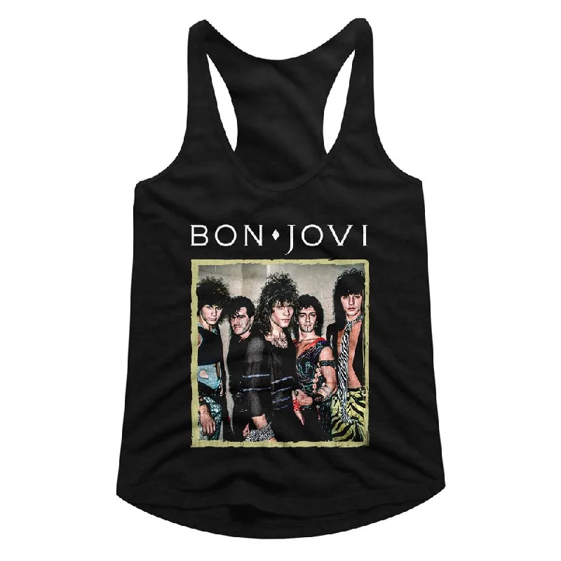 Reduced Prices Bon Jovi Ladies Racerback Tanktop Vintage Color Group Photo Tank
