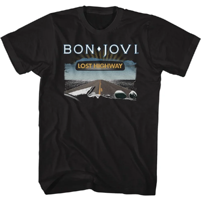 Discount Deals Bon Jovi Lost Highway Album Black T-shirt
