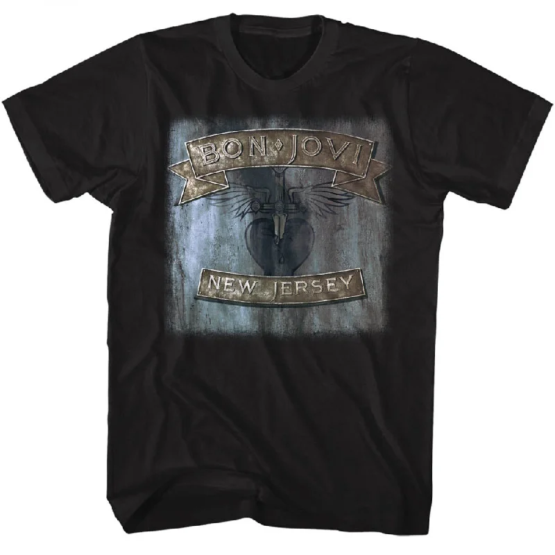 Members Only Bon Jovi New Jersey Album Cover Black Tall T-shirt