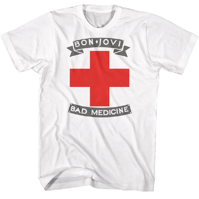Last Chance Bon Jovi Tall T-Shirt Bad Medicine White Tee