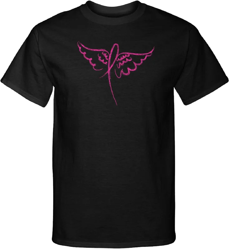 While Supplies Last Breast Cancer Awareness Tall T-shirt Wings Ribbon