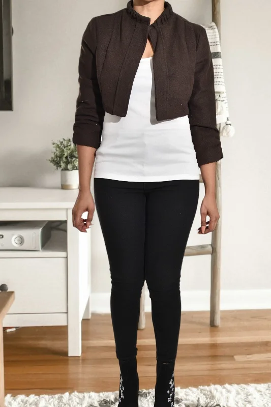 Deep Discounts Brown Crop Bolero