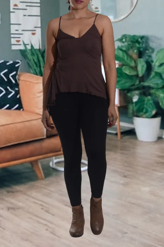 Grand Opening Sale Brown Strappy Top
