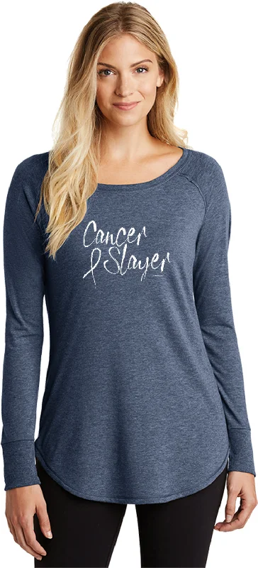 Take Advantage Cancer Awareness Cancer Slayer Tri Blend Long Sleeve