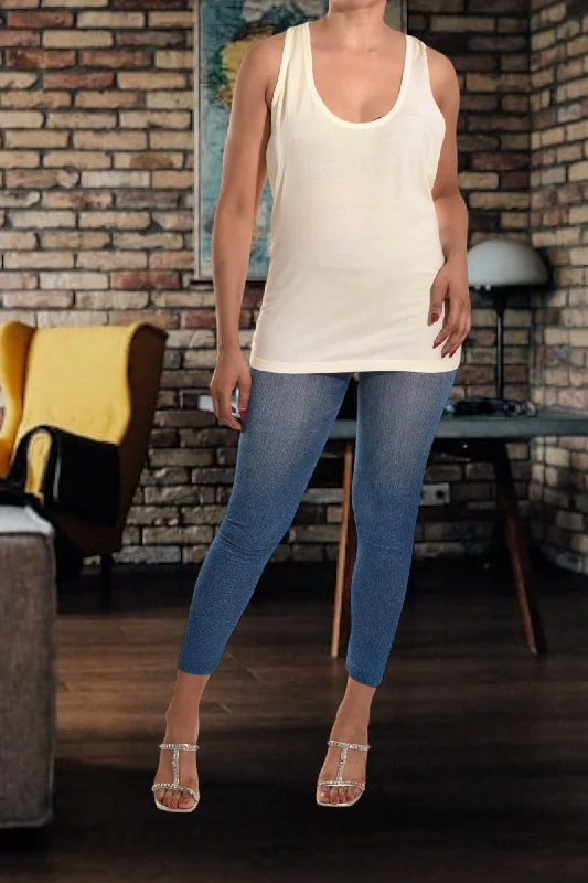 Lowest Price Cream Long Length Vest