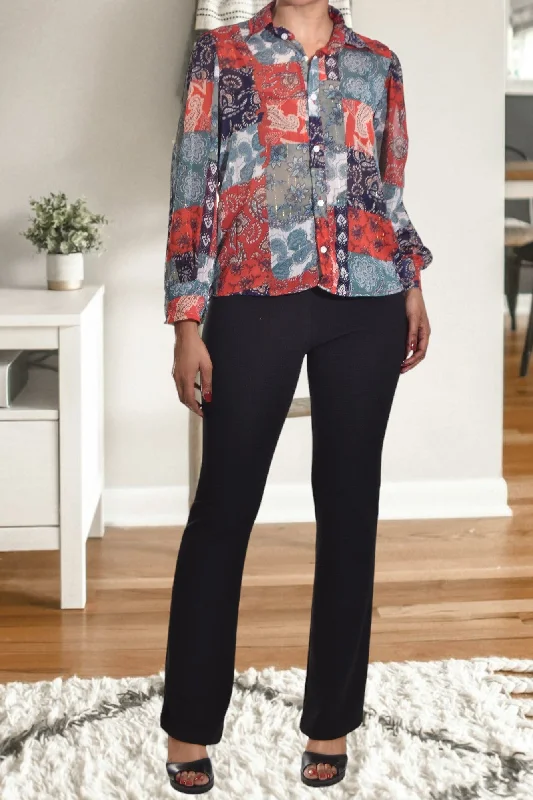Discount Deals Patterned Chiffon Blouse