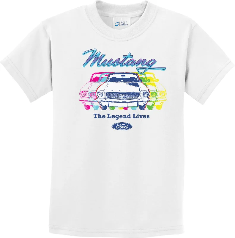 Shop and Save Colorful Ford Mustang Kids T-shirt Legend Lives