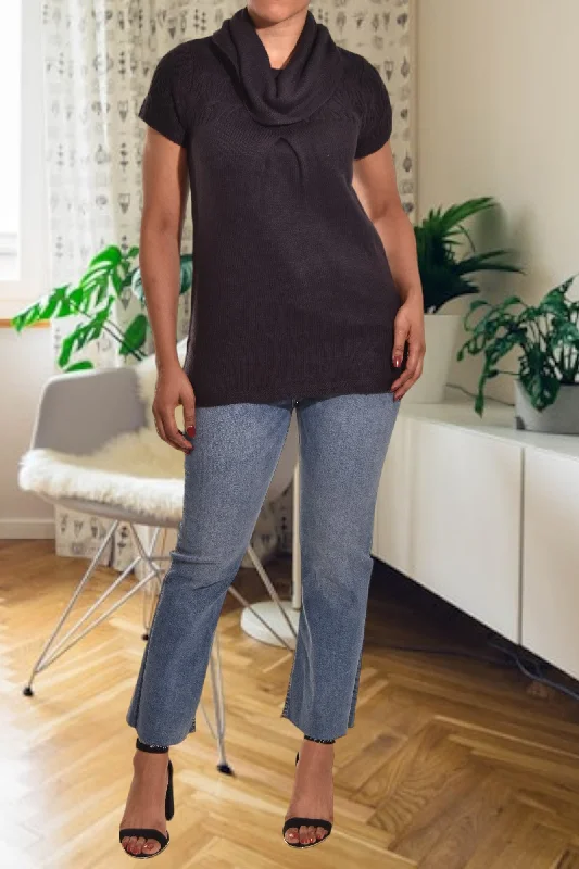 Midnight Sale Cowl Neck Black Jersey