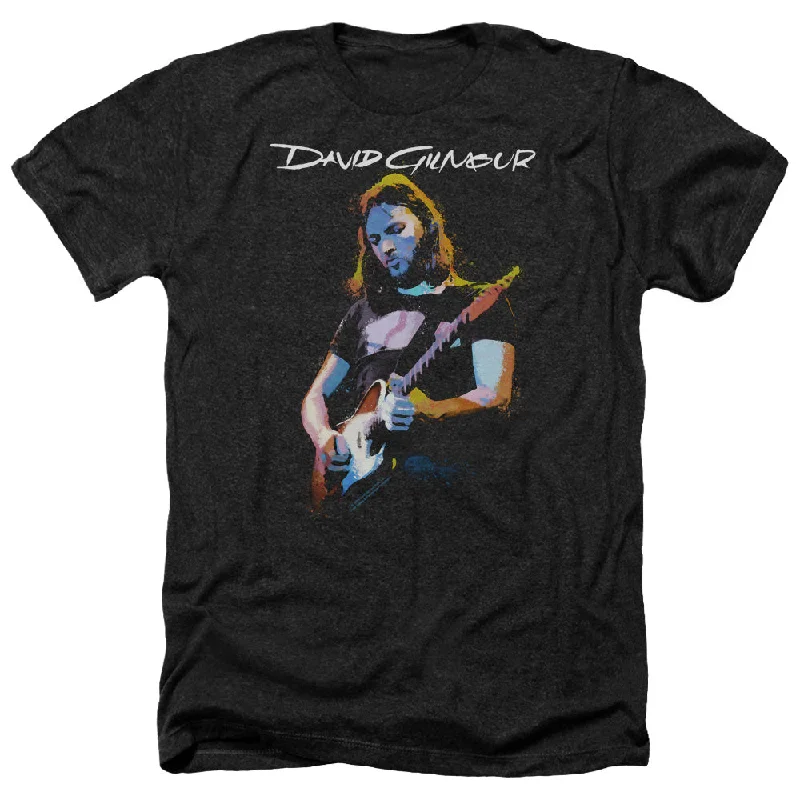 Act Fast David Gilmour Heather T-Shirt Classic Portrait Black Tee