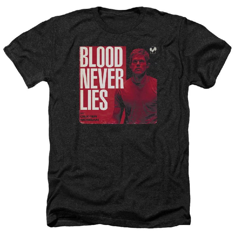 Midnight Sale Dexter Heather T-Shirt Blood Never Lies Black Tee
