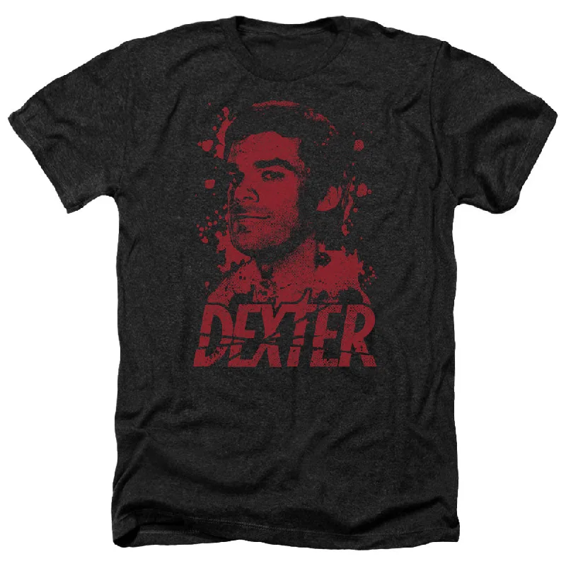 Fantastic Offers Dexter Heather T-Shirt Blood Splatter Black Tee