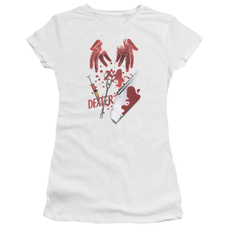 Get It Before It’s Gone Dexter Juniors T-Shirt Tools White Tee