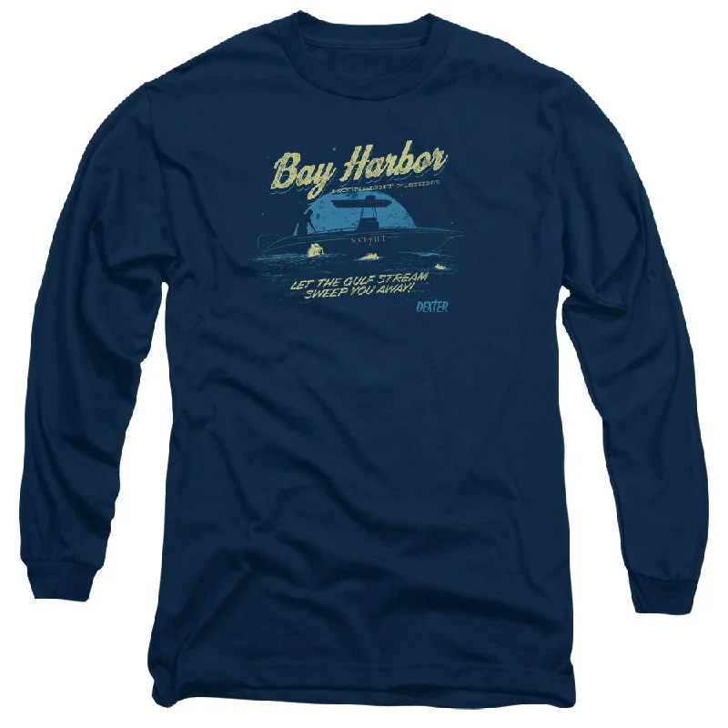 Don’t Miss Out Dexter Long Sleeve T-Shirt Bay Harbor Navy Tee