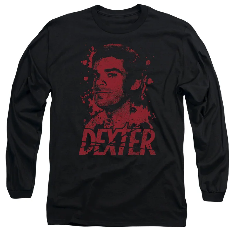 Amazing Deals Dexter Long Sleeve T-Shirt Blood Splatter Black Tee