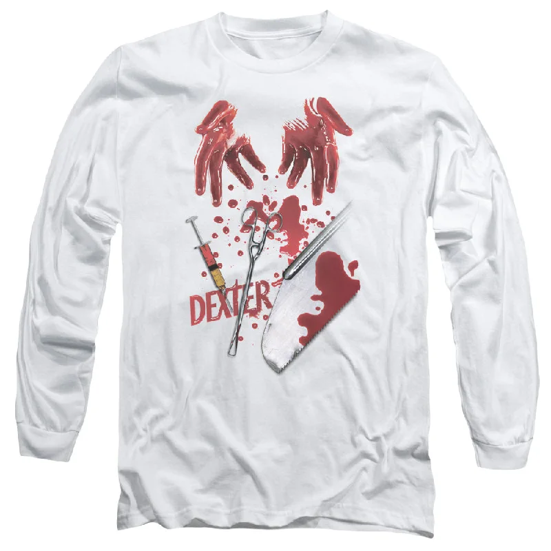 Online Exclusive Dexter Long Sleeve T-Shirt Tools White Tee