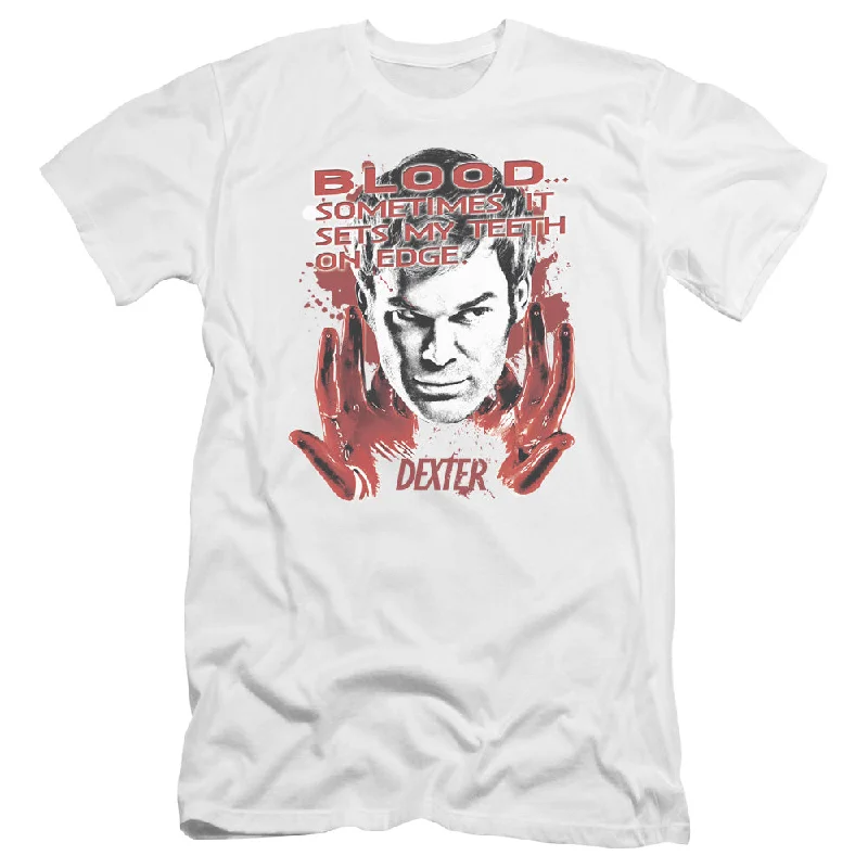 Big Savings Dexter Premium Canvas T-Shirt Blood White Tee