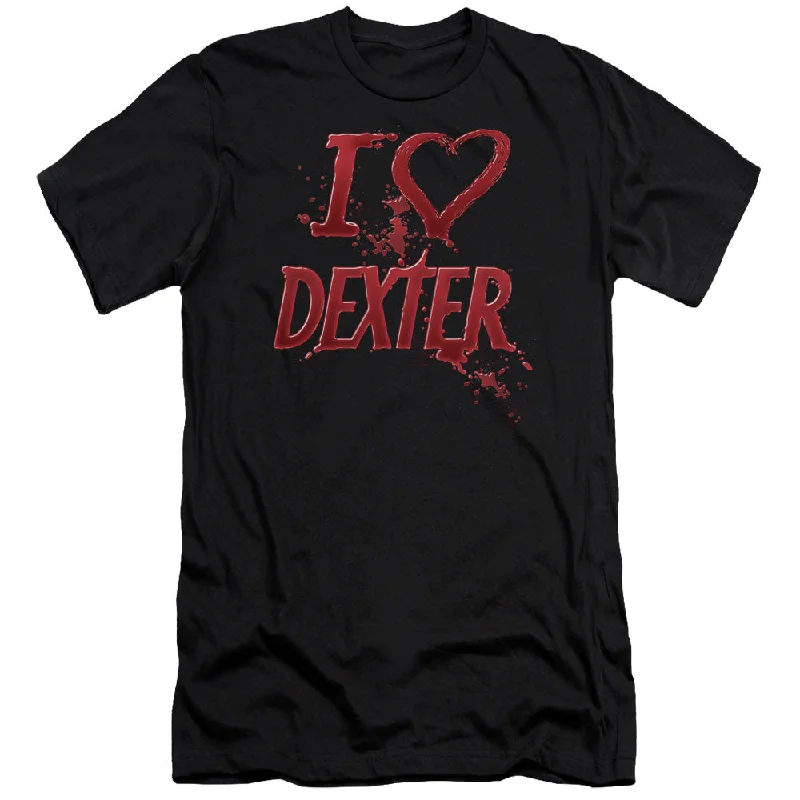 While Supplies Last Dexter Premium Canvas T-Shirt I Love Dexter Black Tee