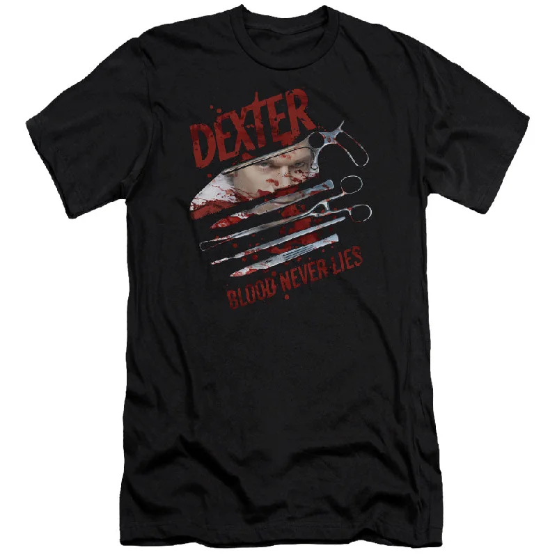 Super Savings Dexter Slim Fit T-Shirt Blood Never Lies Black Tee