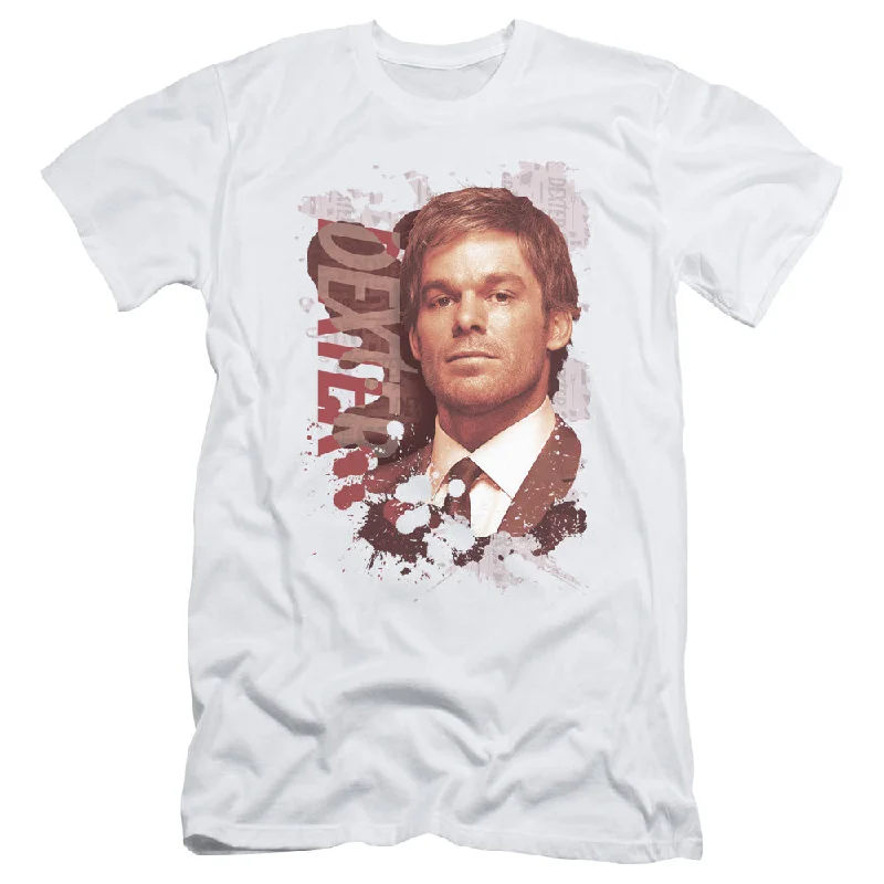 Doorbuster Deal Dexter Slim Fit T-Shirt Splatter Photo White Tee