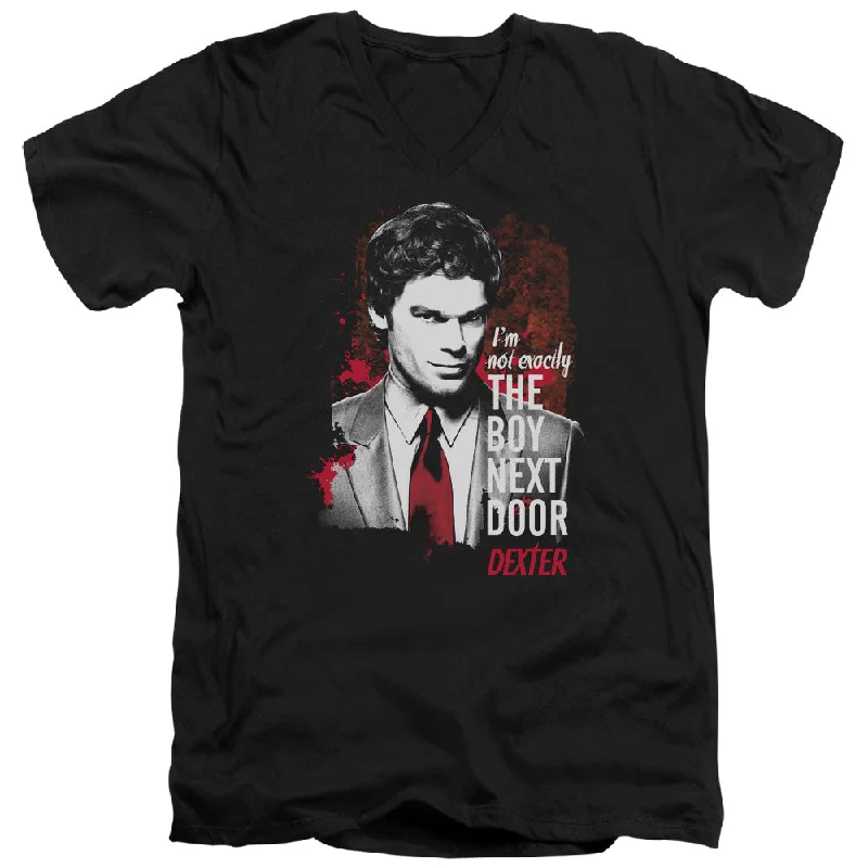 Best Seller Dexter Slim Fit V-Neck T-Shirt Boy Next Door Black Tee