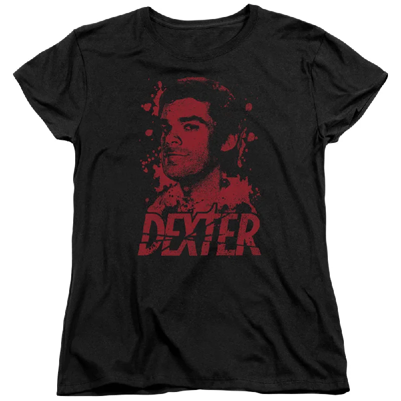 Early Access Dexter Womens T-Shirt Blood Splatter Black Tee