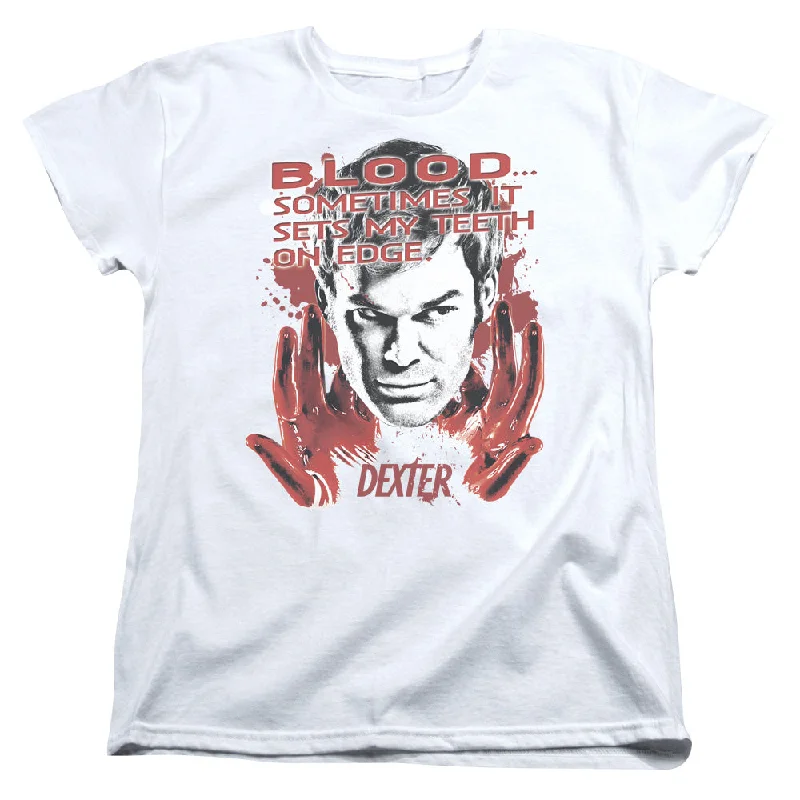 Act Now Dexter Womens T-Shirt Blood White Tee