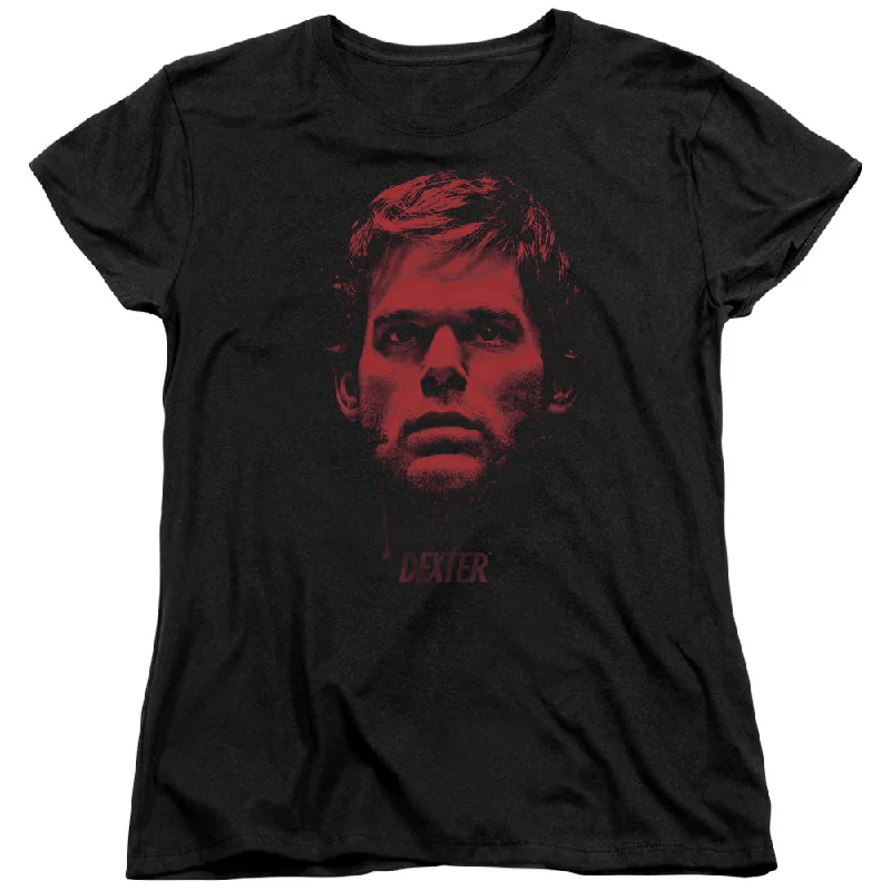 Clearance Event Dexter Womens T-Shirt Bloody Face Black Tee