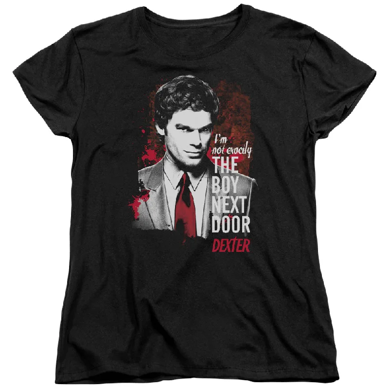 Clearance Sale Dexter Womens T-Shirt Boy Next Door Black Tee
