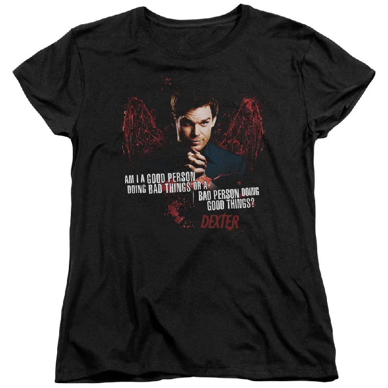 Low Prices Dexter Womens T-Shirt Good or Bad Person Black Tee