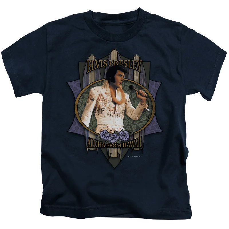 Can't Miss Elvis Presley Boys T-Shirt Aloha From Hawaii Navy Tee
