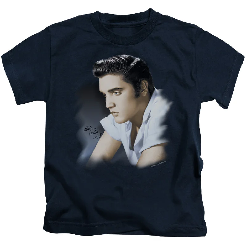 Savings Bonanza Elvis Presley Boys T-Shirt Profile Navy Tee