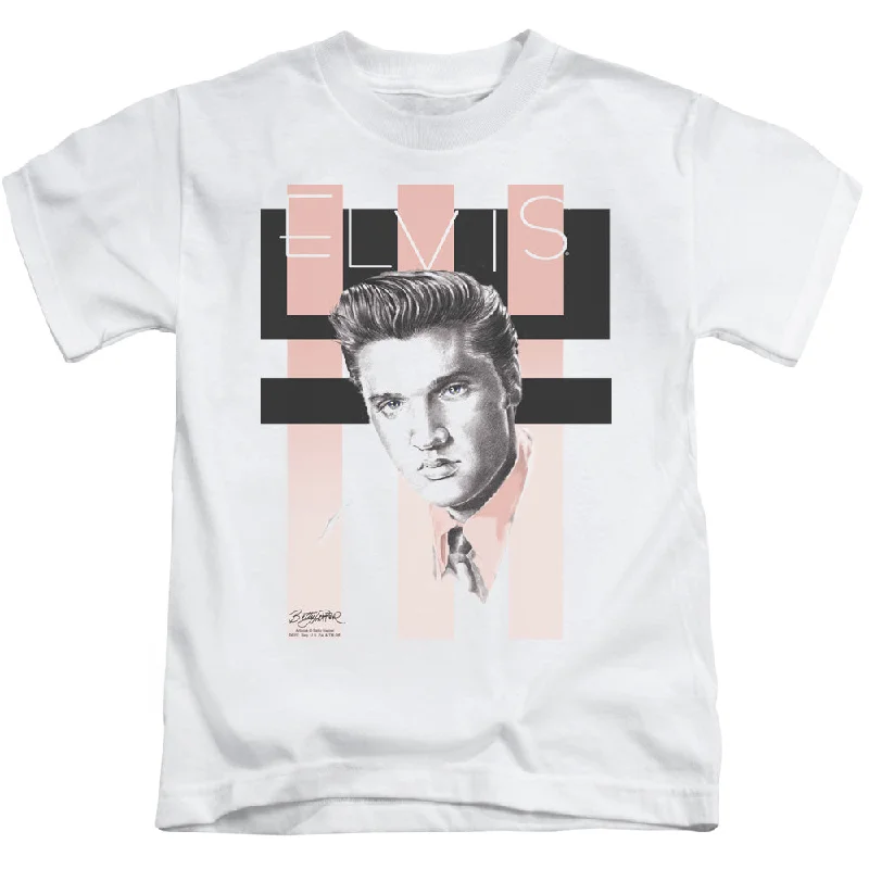 Online Specials Elvis Presley Boys T-Shirt Retro Portrait White Tee