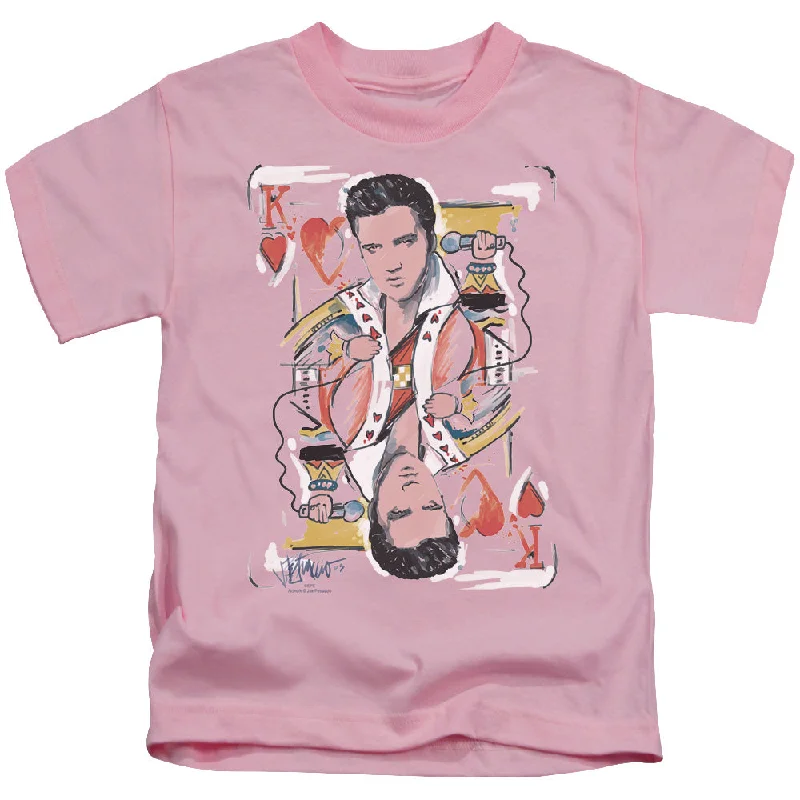 Mega Deal Elvis Presley Boys T-Shirt The King of Hearts Pink Tee