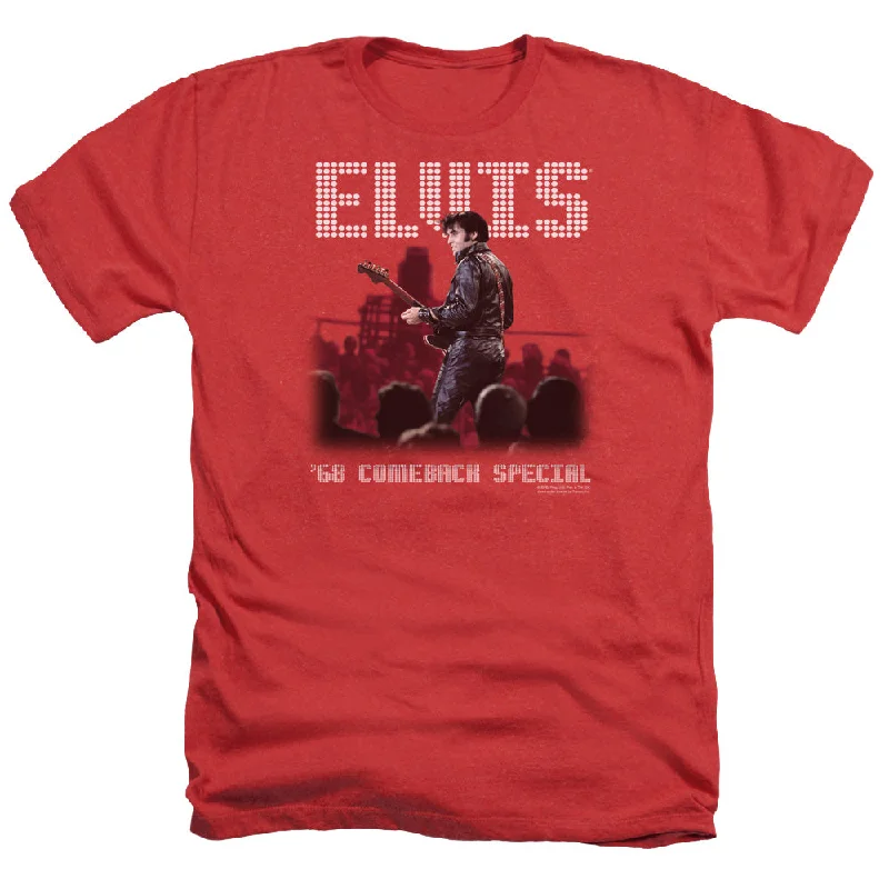 Deal Dash Elvis Presley Heather T-Shirt 68 Comeback Special Red Tee