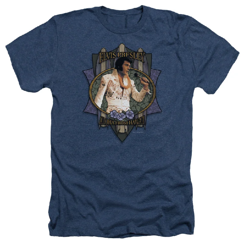 Special Savings Elvis Presley Heather T-Shirt Aloha From Hawaii Navy Tee