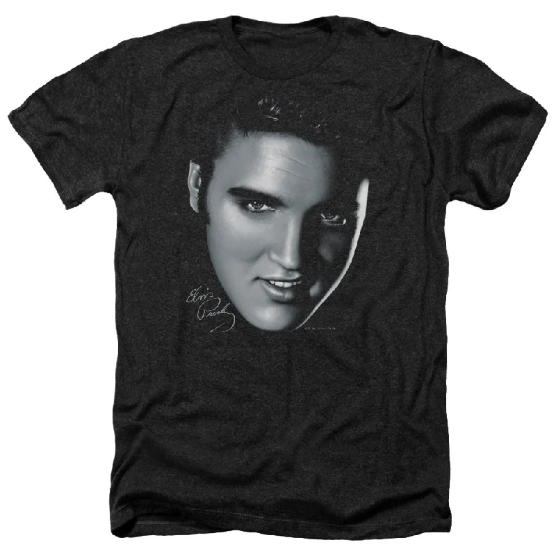 Flash Deals Elvis Presley Heather T-Shirt Big Face Black Tee