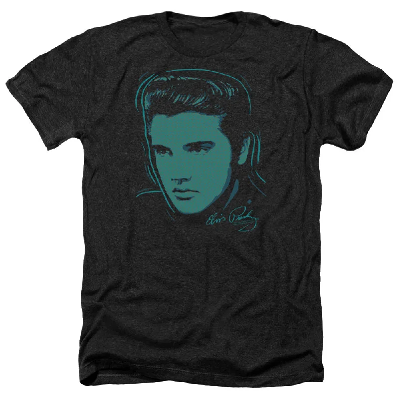 Overstock Elvis Presley Heather T-Shirt Dots Portrait Black Tee