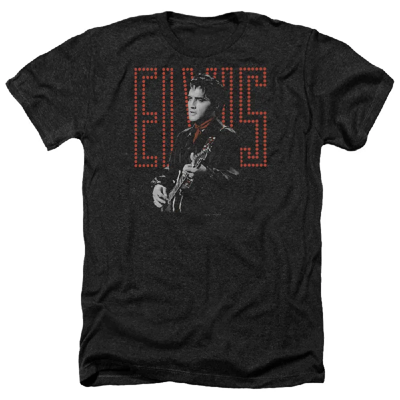 Massive Deals Elvis Presley Heather T-Shirt Guitar Man Black Tee