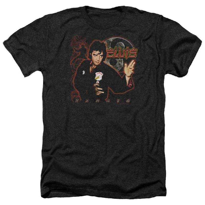 Savings Alert Elvis Presley Heather T-Shirt Karate Black Tee