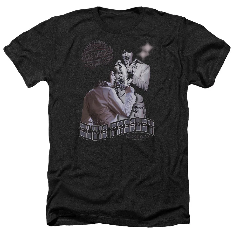 Inventory Reduction Elvis Presley Heather T-Shirt Las Vegas Black Tee