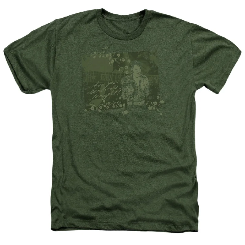 Special Promotion Elvis Presley Heather T-Shirt Lonesome Tonight Military Tee