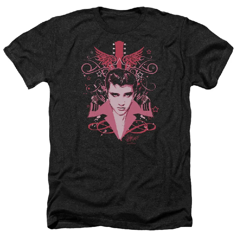 Final Markdown Elvis Presley Heather T-Shirt Memory Wings Black Tee