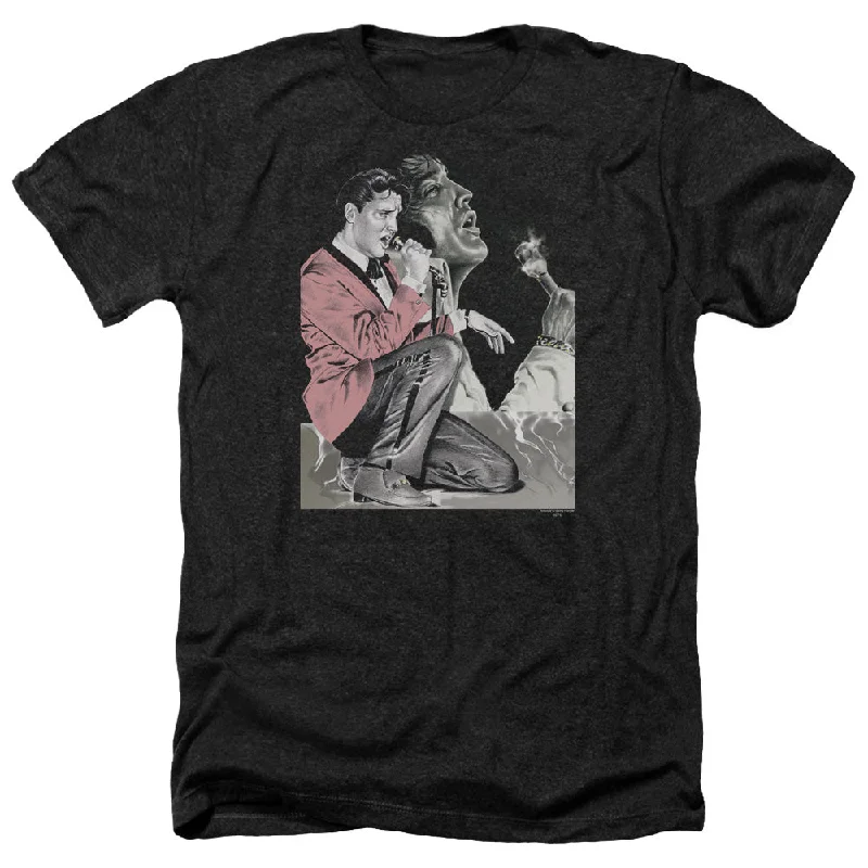 Savings Event Elvis Presley Heather T-Shirt Mic Smoking Black Tee