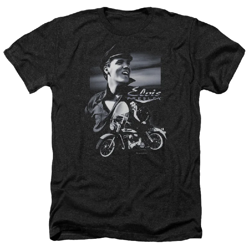 Exclusive Offers Elvis Presley Heather T-Shirt Motorcycle Black Tee