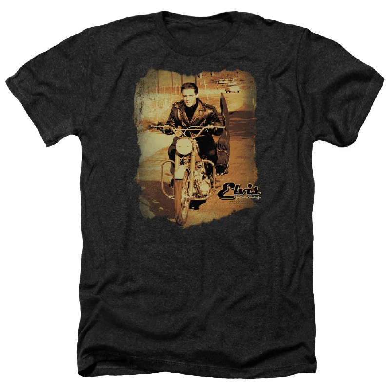 Stock Clearance Elvis Presley Heather T-Shirt On The Road Black Tee
