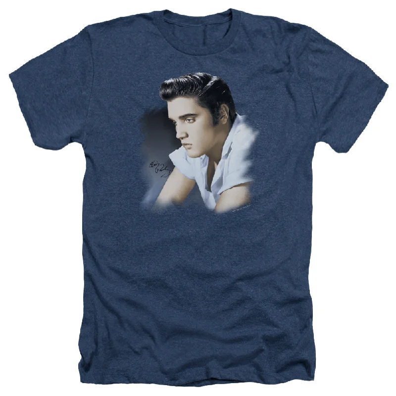Blowout Sale Elvis Presley Heather T-Shirt Profile Navy Tee
