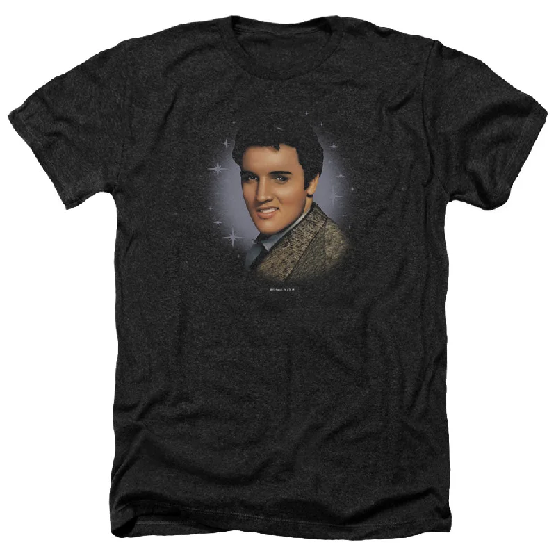 Extra Savings Elvis Presley Heather T-Shirt Star Portrait Black Tee