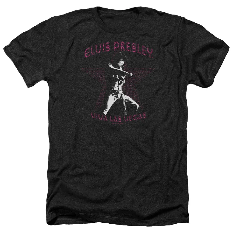Doorbuster Deal Elvis Presley Heather T-Shirt Star Viva Las Vegas Black Tee