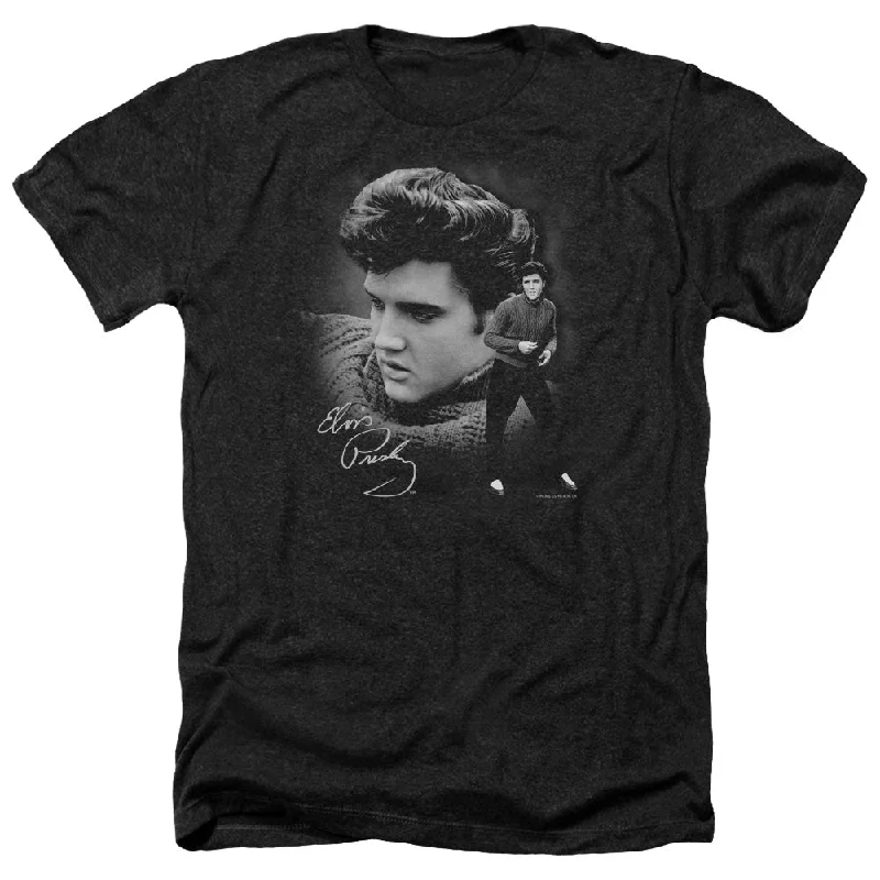 Limited Quantity Elvis Presley Heather T-Shirt Wearing Sweater Black Tee