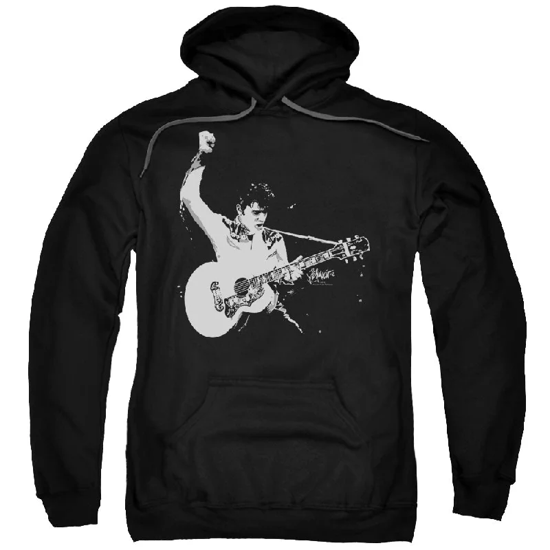 Final Sale Elvis Presley Hoodie Black and White Photo Black Hoody